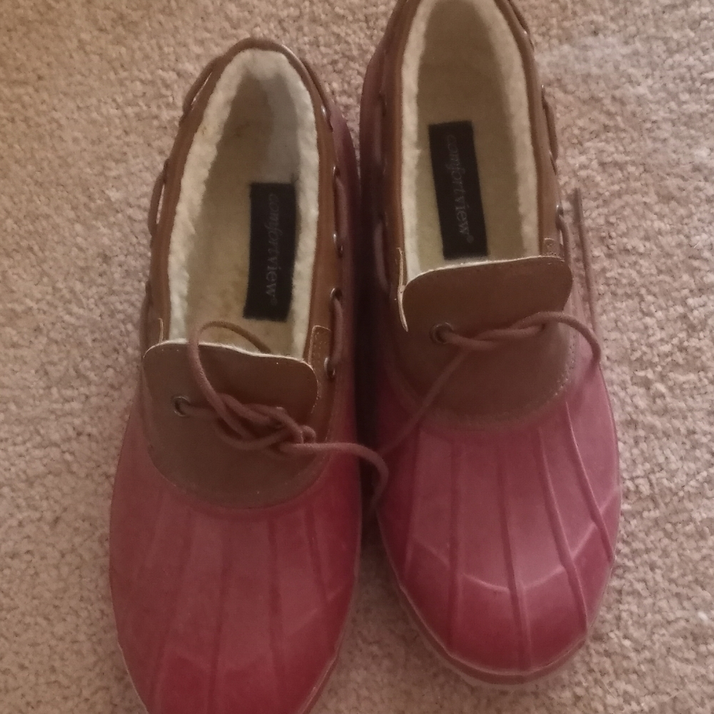 Winter rain boots comfortview Red and brown